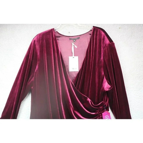 Alex Marie Women's Mahogany Plus Nikki Wrap Dress-Velvet-24W-New w/Tags - Picture 2 of 12